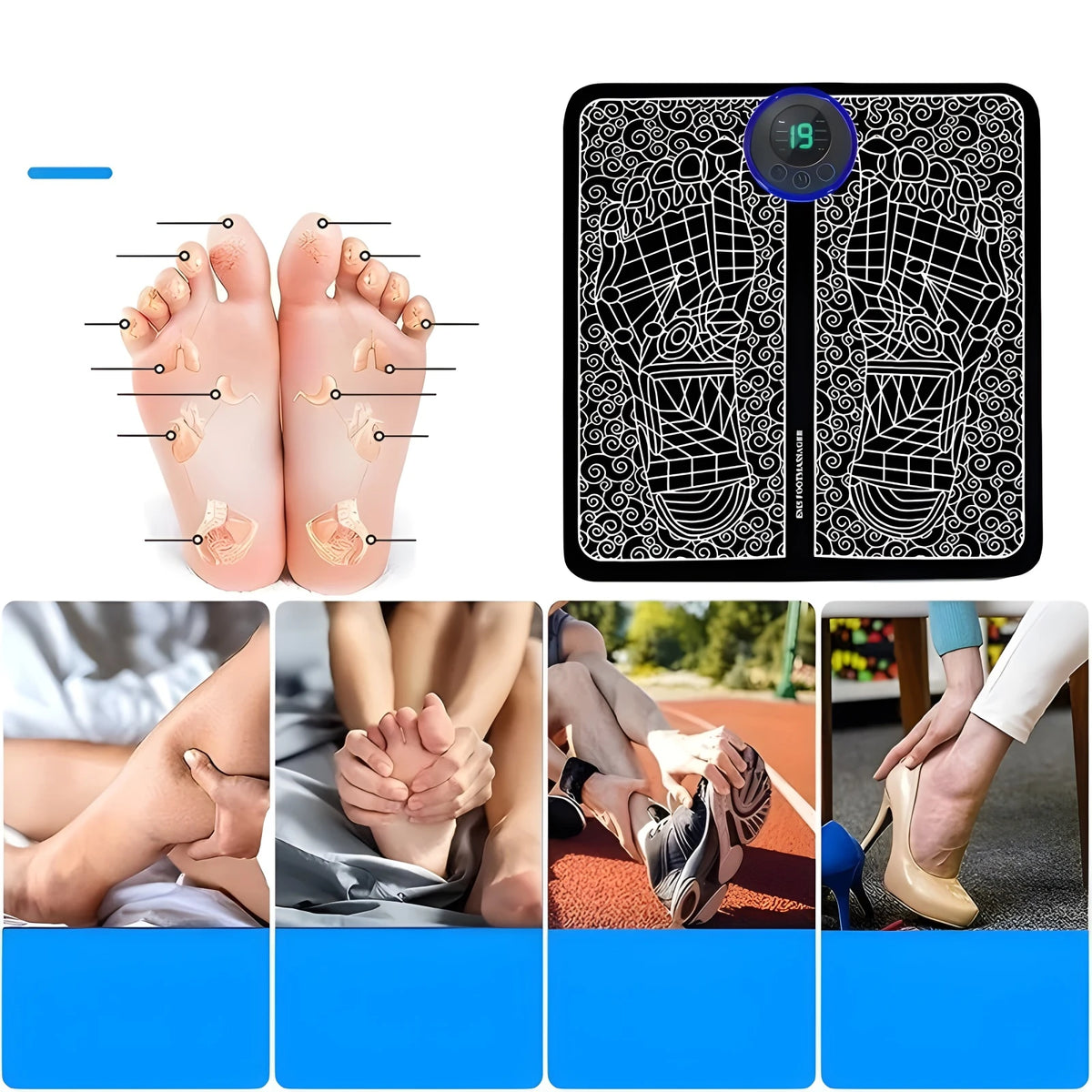 Orbit PediRelief 8-Mode Electric Foot Massager Pad