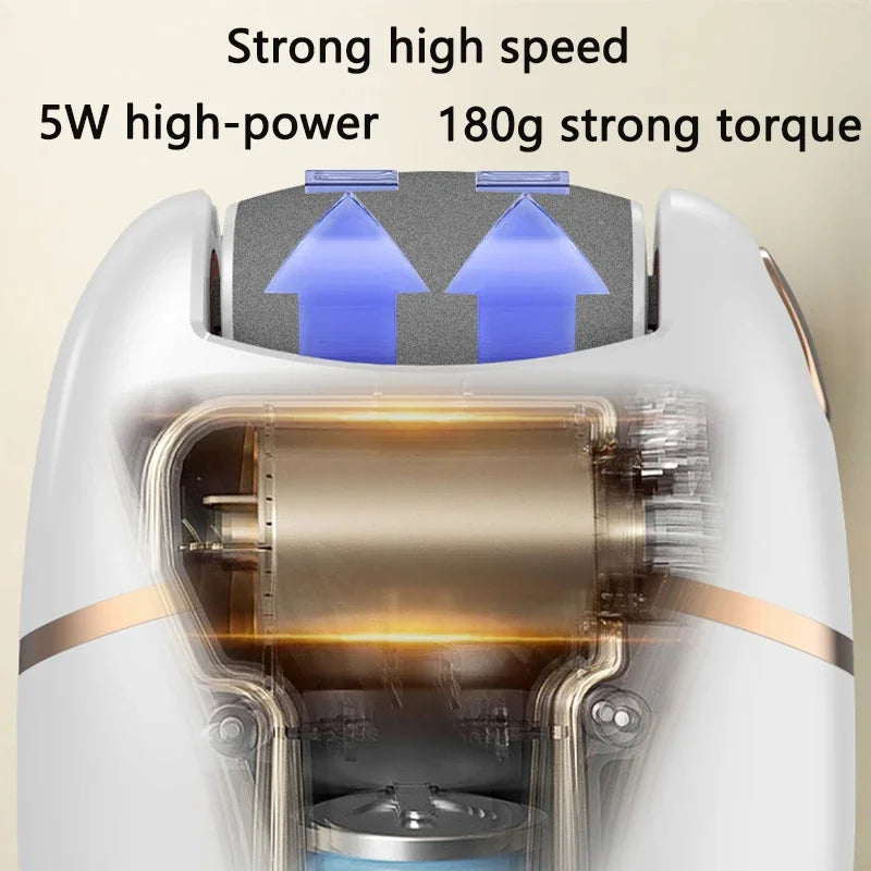 Rechargeable Electric Foot Grinder with 2 Roller Heads (