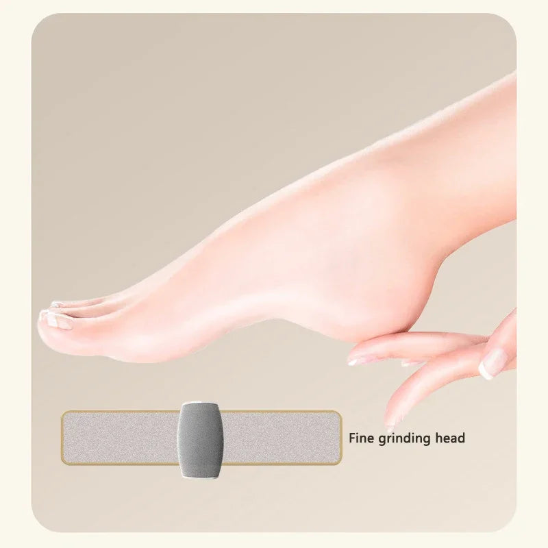 Rechargeable Electric Foot Grinder with 2 Roller Heads (
