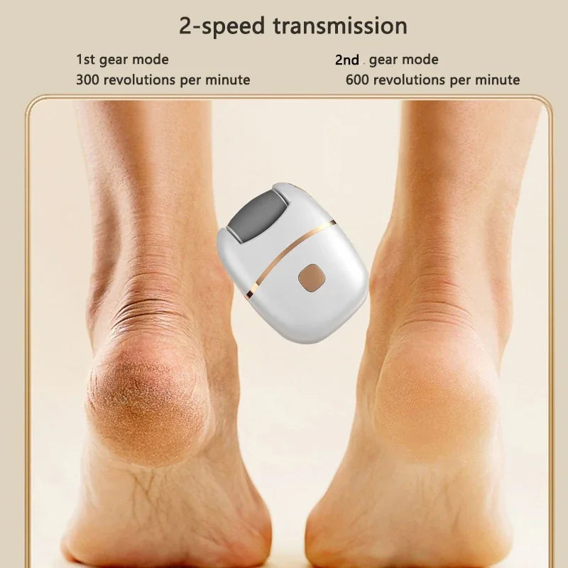 Rechargeable Electric Foot Grinder with 2 Roller Heads (
