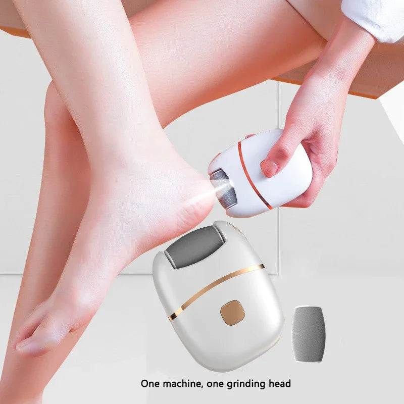 Rechargeable Electric Foot Grinder with 2 Roller Heads (